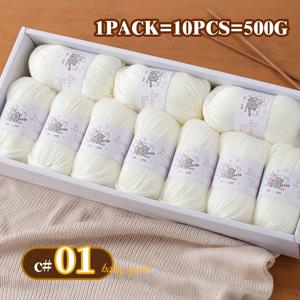 TEMU 고품질 캐시미어 털실, 부드럽고 피부 친화적, 찔림 없음, 스카프, 스웨터, 모자 등 뜨개질용. 1세트 = 10스케인 = 500G