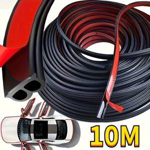 TEMU 10m/32.8피트 자동차 소음 차단 스트립, 더블 B타입 차량 도어 프레임 두꺼운 방음 스트립, 엔진 후드 및 트렁크 개조용 고무 스트립, 차량 도어 방음, 방진 및 방수 실링 장식