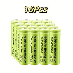 TEMU 1.2V AA 충전식 배터리 - 3800mAh | 오시안 니켈 배터리, 고체 상태 전기, 가습기 및 전동 칫솔에 호환