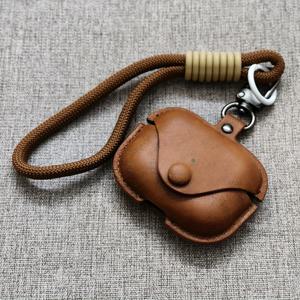 TEMU 에어팟 프로 케이스 합성 가죽 비즈니스 이어폰 케이스 헤드폰 커버 애플 에어팟 프로 2용 긴 끈 포함