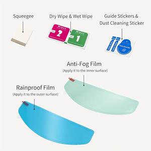TEMU 범용 헬멧 바이저 안개방지 필름 & 방수 필름 - 헬멧 렌즈용 대형 2개 세트, 핀락 렌즈 대체용 - 울트라 HD 헬멧 쉴드 필름, 안개 방지
