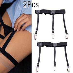 TEMU 1/2/6개 남성용 조절 가능한 탄성 셔츠 스테이 스트랩, 미끄럼 방지 잠금 장치 - 군용 스타일 내구성 서스펜더 벨트, 셔츠를 깔끔하게 유지하는 허벅지 가터, 조절 가능한 잠금 클립, 벨트 액세서리, 정장 및 전문 행사에 적합, 셔츠 스테이 액세서리, 군용 스타일 액세서리, 스테인리스 스틸 버튼, 내구성 있는 클립, 정장, 전문 복장