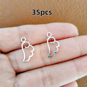 TEMU 35개 패셔너블하고 매력적인 날개 참 - 정교한 후크가 있는 우아한 날개 디자인, 주얼리 제작, 목걸이, 귀걸이에 적합 - 내구성이 뛰어난 펜던트, 천사, 요정에게 이상적