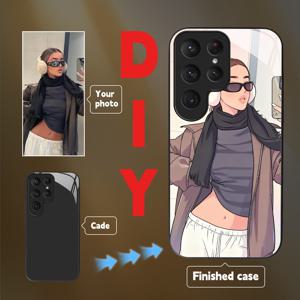 TEMU 휴대폰 케이스: 사진 커스터마이징 강화유리 휴대폰 케이스, 삼성 갤럭시 S20 S21 S22 S23 S24 S25/울트라/플러스/FE/엣지 호환, DIY 창의적인 선물, 미니멀 스타일 맞춤형 휴대폰 액세서리 - 스크래치 방지 & 개인화된 선물 아이디어