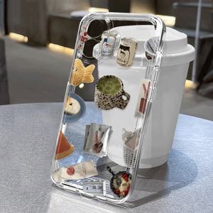 TEMU 폰 케이스: 스낵 음료 디저트 디자인 클리어 쉘, TPU 충격 방지 - 풀 커버리지 정밀 보호 케이스, 아이폰 6/7/8/XR/X/Xs/Xs Max/11/12/13/14 Pro/15 Plus/16 Pro Max 및 기타 다양한 모델 호환