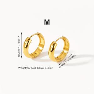TEMU 고품질 18K 금도금 스테인리스 스틸 여성용 후프 귀걸이 - 저자극성, 변색 방지, 독특함, 우아함, 트렌디함, 매력적, 매달림, 패셔너블 타원형 기하학적 모양 주얼리, 일상 착용, 축제, 파티용