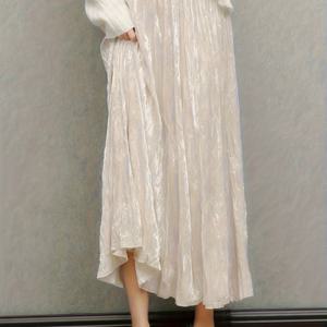 TEMU 라이트 아프릭트 실버 무지개빛 불규칙 하프 스커트