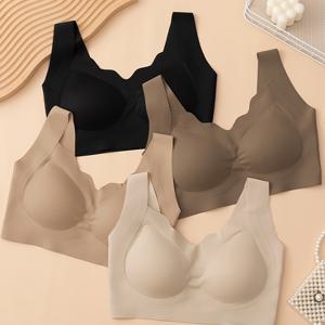 TEMU 4개 세트 여성 패션 자가 접착 브라, 백 클로저 및 언더와이어 속옷