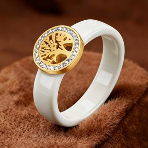TEMU 럭셔리 라이프 트리 화이트 앤 블랙 세라믹 반지 ( 및 도금 포함) | 스타일리시하고 다재다능한 중지 여성용 반지, 데일리 착용 및 선물용으로 완벽, 라인스톤 , SINGOM 브랜드