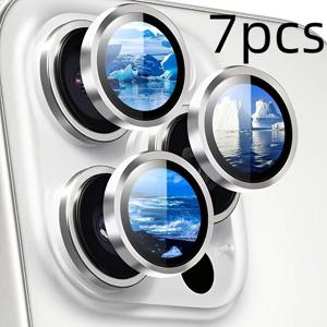TEMU 7개입 카메라 렌즈 보호 필름, 9H 경도 강화유리, 스크래치 방지, 눈부심 방지, 광택 있는 렌즈 보호 필름, 아이폰 17/16/15/14/13/12/11 프로 맥스 플러스, 17 에어, 16e 미니용