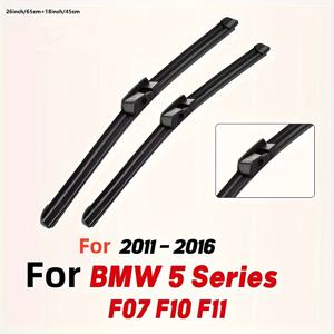 TEMU BMW 5 시리즈 F07 F10 F11용 교체 와이퍼 블레이드, 26인치 및 18인치 옵션, 2011-2016년 모델 호환, 좌핸들, 선명한 시야를 위한 내구성 좋은 고무 블레이드