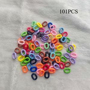 TEMU 101개 혼합 랜덤 색상 20x14mm 아크릴 체인 걸쇠, 체인 링크 걸쇠, 열쇠고리, 가방 장식, DIY 주얼리 액세서리, 주얼리 제작 키트용 체인 링크