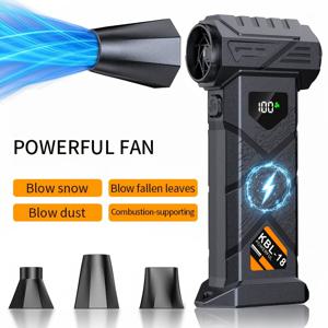 TEMU 9000000 RPH 터보 제트 블로워 | USB-C 고속 충전, 5단계 강력한 기流, 다기능 고압 핸드헬드 터보 제트 팬, 자동차 및 가정용 겸용 청소용 먼지 송풍기, 여름용 냉방 팬, 고용량 리튬 배터리 2개 내장형