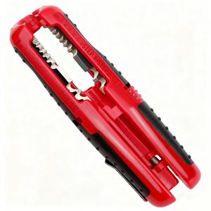 TEMU 휴대용 멀티펑션 와이어 스트리퍼 및 커터, 미끄럼 방지 핸들, 레드 & 블랙 디자인, 스틸 구조, 펜 클립 포함, 휴대 간편