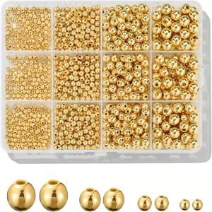 TEMU 이 세트에는 3mm, 4mm, 6mm, 8mm 사이즈의 1100개 금색 원형 비즈가 포함되어 있습니다. 팔찌 스페이서 비즈 및 간편한 프로젝트 제작에 적합합니다.