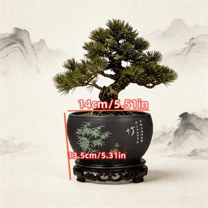 TEMU 1세트/2개: 1개 화분과 1개 받침대 - 데스크탑 화분, 통기성 세라믹 화분과 받침대가 있는 고급 화분, 빈티지 라운드 가든 화분, 실내/실외 식물 세트, 홈 데코 가드닝 용품 - 배수구가 있는 타원형 분재 및 다육식물 화분, 홈 데코, 사무실, 거실, 침실, 실내, 실외, 정원, 테라스 가드닝 선물, 홈 데코에 적합