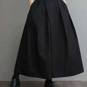 TEMU 플러스 사이즈 - 플러스 사이즈 - 플리츠 와이드 레그 팬츠 여성용 플리츠 가우초 팬츠 쿠로트 루즈 플러스 사이즈 플리츠 팬츠 9점 길이