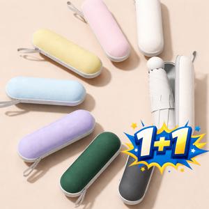 TEMU 1+1 케이스세트 UPF50+ 캡슐 양우산 자외선차단 암막 양산 우산 UV 미니 우산