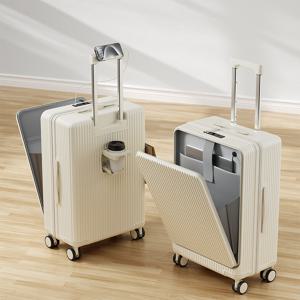 TEMU Naviconvex 프론트 클로저 PC 캐리어 – 360° 저소음 바퀴, 스크래치 방지 대용량 여행용 캐리어, 20/24인치 기내용·비즈니스 겸용 트롤리백