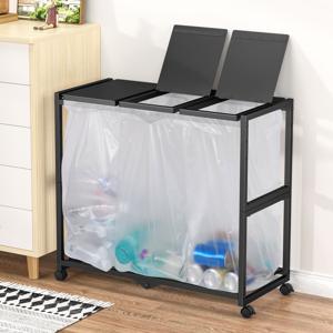 TEMU 철제 이동식 분리수거함 쓰레기 비닐봉투 걸이 10L 30L 종량제 거치대