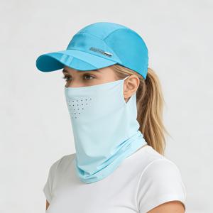 TEMU 2개입 속건 야구 모자 및 마스크 세트, 남성/여성용 얇은 속건 메시 야구 모자, 여름 통기성 야외 낚시 햇빛 가리개 오리 깃털 모자, 골프 모자, 2026 업그레이드 버전