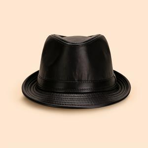 TEMU 솔리드 컬러 PU 페드라 모자, 블랙 및 브라운 색상으로 제공, 스타일리시한 레트로 트렌디한 가벼운 소프트 모자, 실용적인 선물 아이디어, 남녀 모두의 댄스 파티, 모임 및 이벤트에 적합