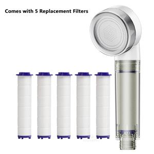 TEMU 1개 핸드헬드 샤워헤드 + 추가 필터 5개 포함, 원활한 물 흐름 제공. 필터링된 레인 샤워헤드는 가정, RV, 호텔 욕실에 적합. 여행, 캠핑, 야외 샤워에 이상적. 현대적이고 세련된 욕실 액세서리, 선물로도 완벽. 호스 미포함, 샤워 전용