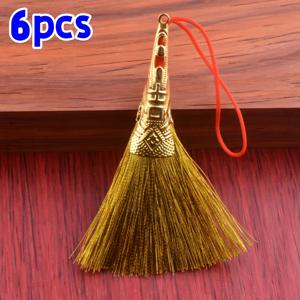 TEMU 6개 골든 홈 펜던트 빗자루 | 좋은 소원을 상징하는 장식용 빗자루, 스타일, 생일, 휴일, 홈 선물에 이상적인 선택