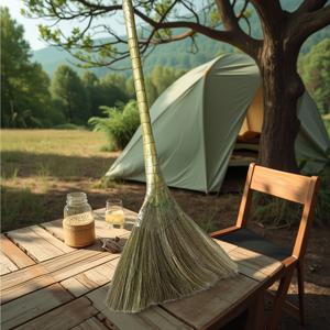 TEMU 야외 단단한 바닥용 부드러운 빗자루 - 빗자루와 쓰레받기 세트, 물 긁개가 있는 가정용 빗자루, 머리카락이 묻지 않는 논스틱 쓰레받기, 바닥 청소용 빗자루, 가정 및 상업용으로 적합