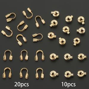 TEMU 2D 평면, 연결링 30개 세트, 평면 포지셔닝 버클 10개 및 U자형 버클 20개 포함, 비딩 스페이서, 와이어 연결 버클, 와이어 클램핑 버클, 말굽 모양 잠금 버클, 평면 클램핑 및 고정용 비즈