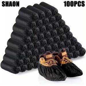 TEMU Shaon 신발 커버 100개입, 신축성 있는 일회용 신발 커버, 두꺼운 비직물, Free Size, 실내/실외 사용에 적합, 부동산, 건설, 바닥재 및 바닥 덮개에 이상적인 선택, 미끄럼 방지 디자인