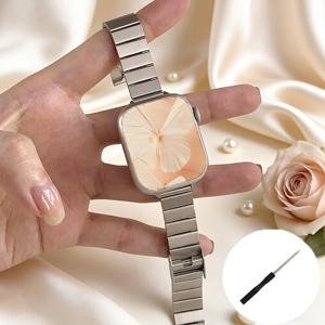 TEMU Apple Watch 밴드 45mm Ultra 49mm 38mm 42mm 41mm 40mm 44mm 46mm 시계 스트랩용 스테인리스 스틸 시계 밴드, Iwatch Series Ultra 10 6 5 4 3 2 1 Se 여성용 메탈 팔찌