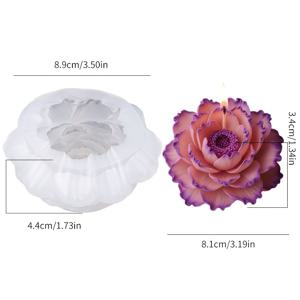 TEMU 실리콘 레진 몰드 | 원피스 모란 꽃 양초 몰드, 사실적인 꽃잎 레이어링, 유연하고 세척이 용이함, 향기로운 양초 및 장식용 꽃 디자인에 이상적, 컨트리 또는 우아한 장식에 완벽, 어버이날을 위한 훌륭한 선물