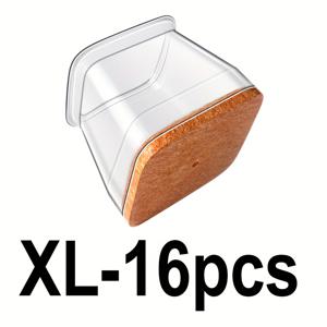 TEMU 16개 사각 의자 다리 바닥 보호대, 나무 바닥용 랩어라운드 펠트 의자 다리 보호 캡, 내구성 좋은 의자 다리 캡, 소음 및 스크래치 방지, 나무 바닥 스크래치 방지 보호 캡