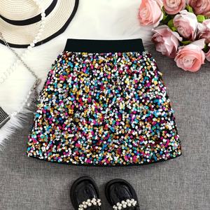 TEMU 여성용 신축성 허리 컬러풀 시퀸 미니 스커트, 반짝이는 파티 드레스, 크리스마스, 데일리웨어, 댄스 공연, 캐주얼 행사용 다용도 드레스