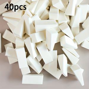 TEMU 40개 부드러운 파운데이션 퍼프 스펀지 세트 - 컨실러와 메이크업을 위한 완벽한 블렌딩 스펀지, 사각형 & 삼각형, 천연 라텍스, 무향, 뷰티 필수품|부드러운 질감 스펀지|천연 라텍스 스펀지