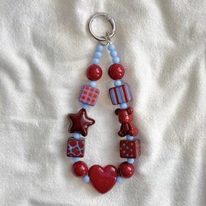 TEMU 인스타 스타일 곰돌이 하트 폰 펜던트 | 카메라 가방 펜던트, 키체인 펜던트, 고급스러운 걸이 장식, TPU 재질