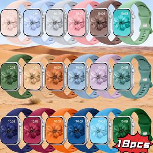 TEMU 18개 세트 애플워치 밴드 38mm 40mm 41mm 42mm 44mm 45mm 46mm 49mm 호환, 여성 남성용 소프트 스포츠 스트랩, iWatch 시리즈 Ultra 11 10 6 5 4 3 2 1 SE/SE 2nd/SE 3rd 호환