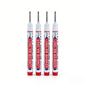 TEMU 19개 세트 롱팁 마커펜 - 미세한 팁 & 오일 기반 잉크 (빨강, 검정, 파랑, 초록, 흰색) - 기술 도면, 컬러링북, 건축용 - 깊은 구멍 표시, 색칠, 기술 도면에 적합