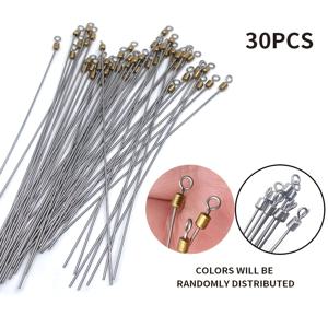 TEMU 30개입 미국 스타일 긴 생크 스위벨 지렁이 후크 포크 8자 링 루어 스피너 낚시 그룹 회전 스틸 와이어 스위벨 루어 강력 핀 8자 링 8자 스위벨