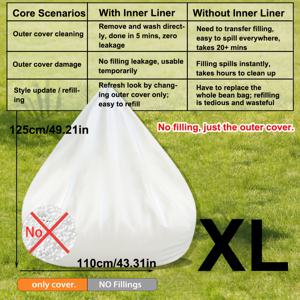 TEMU 의류 보관 가방, 빈 보관 가방, 집 장식품, 거실 장식품, 빈백 안감 가방, 빈백 충전용 가방, 빈백 안감 가방 및 빈백 안심 가방