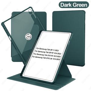 TEMU 삼성 Tab S9 11인치 2023, 삼성 Tab S9/S10 FE 10.9인치 2023 2025, 삼성 Tab S10 Lite 10.9인치 2025 케이스, 360도 회전 스탠드 커버, 필통 포함 투명 후면 쉘, 자동 수면/깨우기 기능