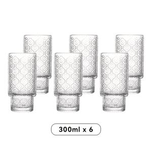 TEMU 2/6개 세트 - 300ml (10oz) - 엠보싱 유리컵, 쌓기 가능한 유리컵, 매화꽃 조각 유리컵, 내구성 있고 공간 절약을 위한 쌓기 가능, 재사용 가능, 식기세척기 안전, 아이스 커피, 주스, 칵테일, 우유, 차 및 기타 음료에 적합