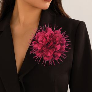 TEMU 1개 우아한 레트로 대형 새틴 라인스톤 패브릭 꽃 브로치 여성용 브로치 듀얼 사용 메탈 버클 핀, 새해 결혼식 연회 파티 드레스 의류 추가에 적합