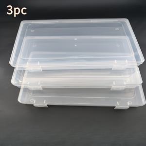 TEMU 3개 묶음 A5 투명 플라스틱 수납 상자, 뚜껑 포함 데스크탑 수납 상자 – 튼튼한 직사각형 사무용품, 미술 용품 및 데스크탑 액세서리 정리함, 다용도 비방수 디자인, 미술 및 공예 보관, 사무용품 및 학용품