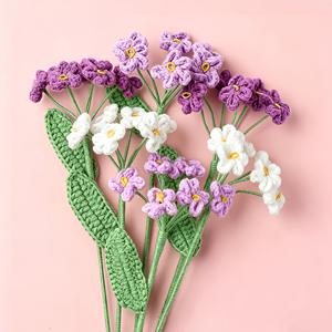 TEMU 잊어주지 마세요 크로셰 꽃 6개 묶음, 보라색 수제 크로셰 뜨개질 꽃다발 선물, DIY 집 장식, 어머니의 날 생일 결혼식용, 여성 엄마 아내 친구 선물