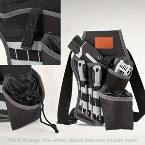 TEMU Newshark 헤비 듀티 공구 벨트 - 전기 기술자, 목수 및 건축자용 다용도 5 슬롯 블랙 캔버스 파우치