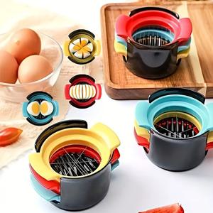 TEMU 1 세트, 스테인리스 스틸 3-in-1 계란 슬라이서 및 커터 - 계란, 과일 및 채소 절단, 절단 및 다지기에 적합 - 주방 도구 및 용품