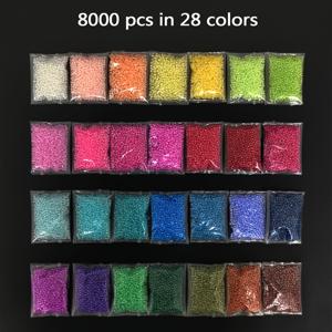 TEMU 8000개 라운드 로카이유, 28가지 색상, 140g 고품질 2mm 씨드 비즈 키트, 균일한 크기의 미니 구슬, 팔찌, 귀걸이, 말라 비즈용, 엄마 또는 친구를 위한 선물
