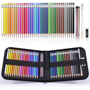 TEMU 사탕 모양의 자동 색연필 4색, 샤프너 및 가방 포함, 미적 드래프팅 도구, 학용품, 문구류에 적합, 2.6mm, 36개입